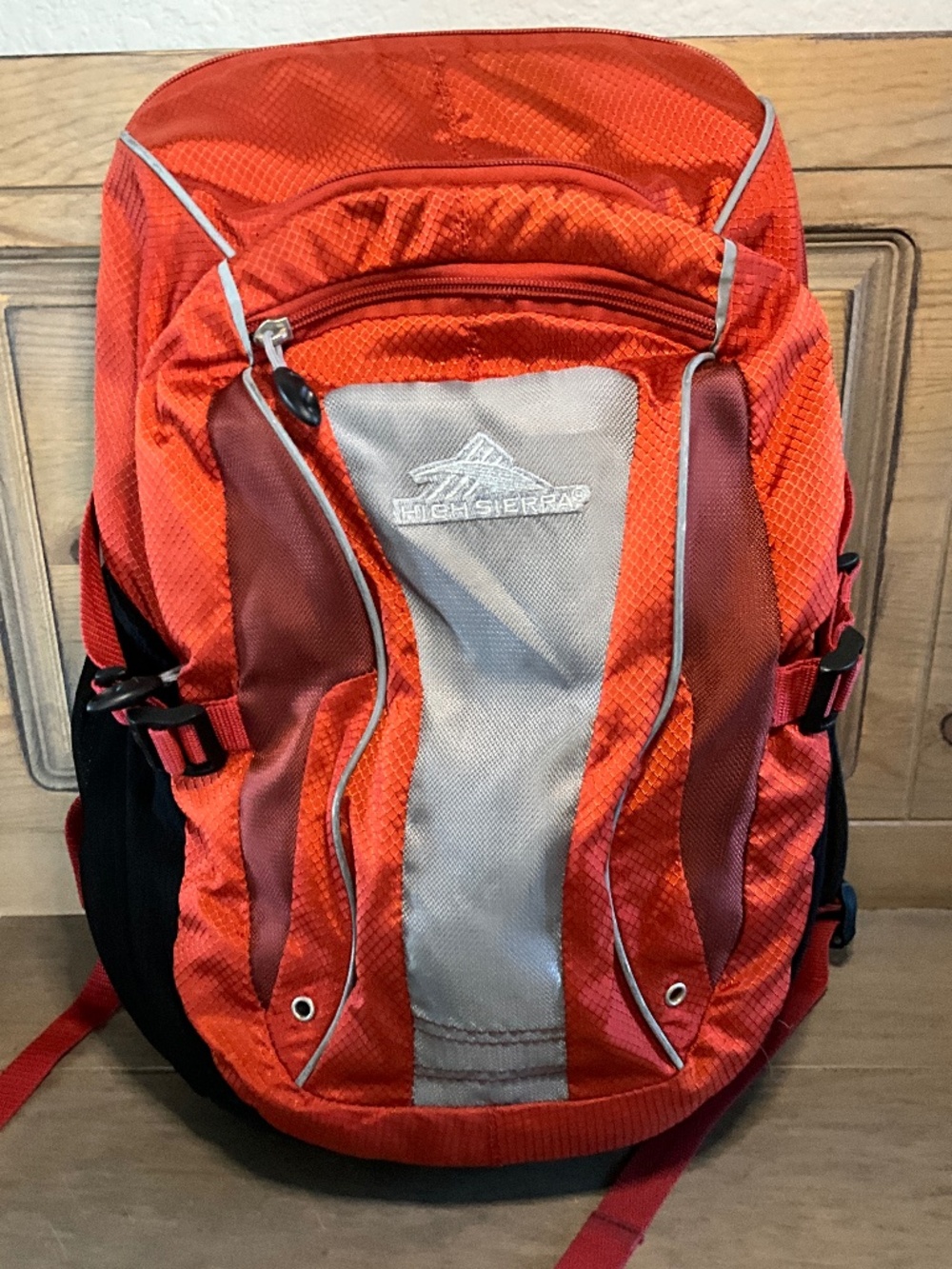 High Sierra Lightweight Backpack Orange Black Suspension System Multi Pocket GC